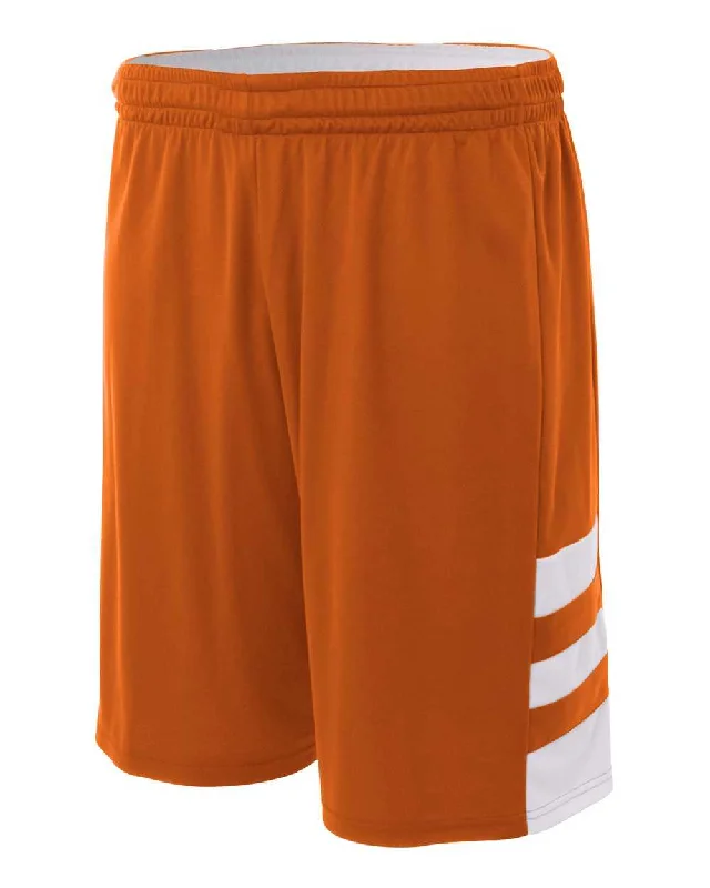 A4 N5334 10" Reversible Speedway Short - Orange White