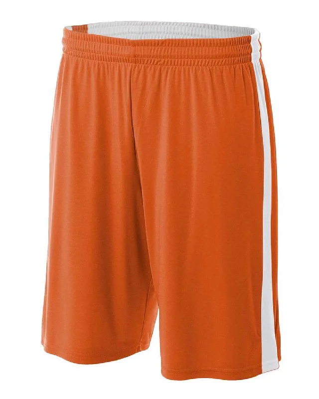 A4 NB5284 Youth Reversible Moisture Management 8" Short - Orange White