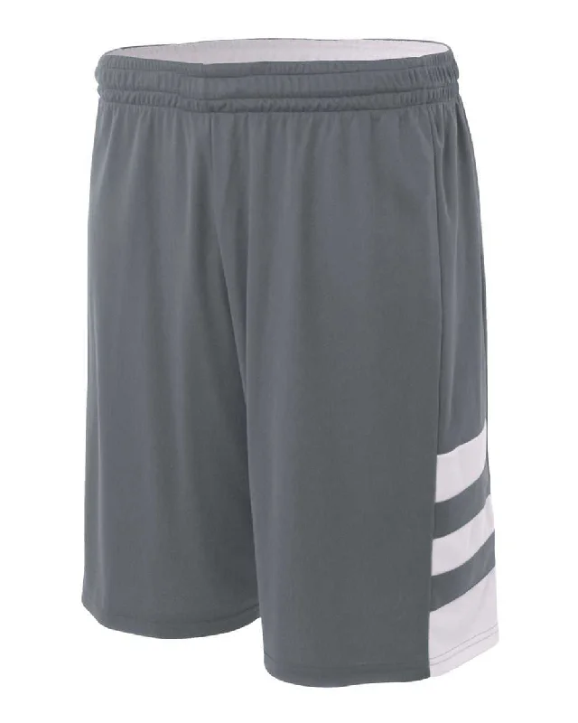 A4 NB5334 8" Reversible Speedway Short - Graphite White