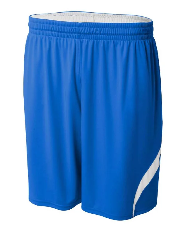 A4 NB5364 Youth Double Double Short - Royal White