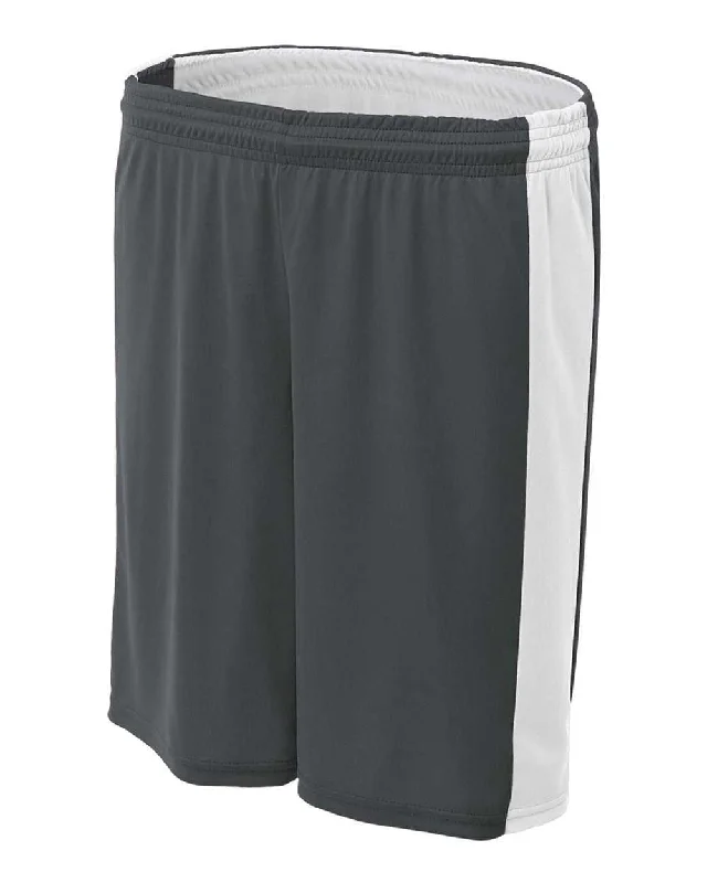 A4 NW5284 Women's Reversible Moisture Management 8" Short - Graphite White