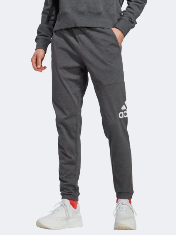 Adidas Essentials Single Jersey Tapered Badge Of Sport Men Sportswear Pant Grey