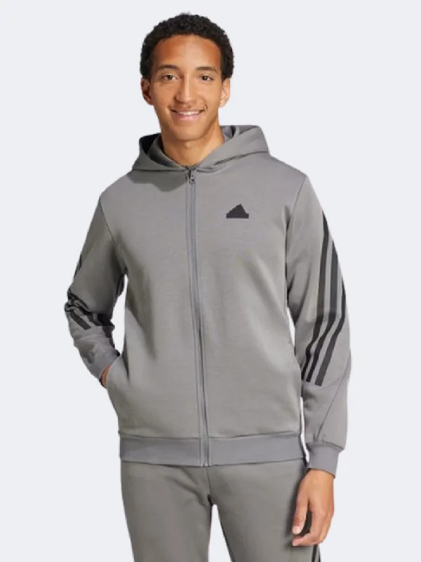 Adidas Future Icons 3 Stripes Men sportswear Hoody Grey Four