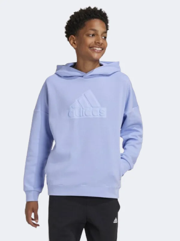 Adidas Future Icons Logo Kids-Girls sportswear Hoody Blue Spark