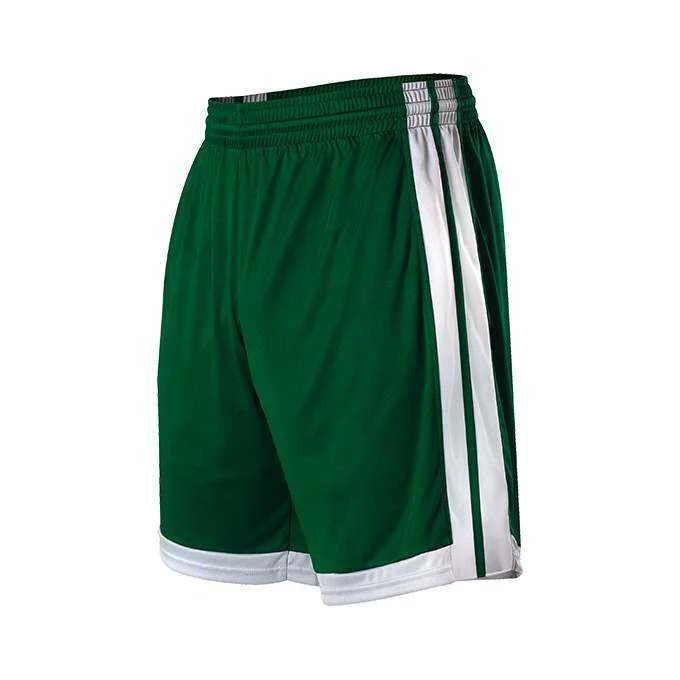 Alleson Athletic 538P Mens Single Ply Basketball Short - Forest White