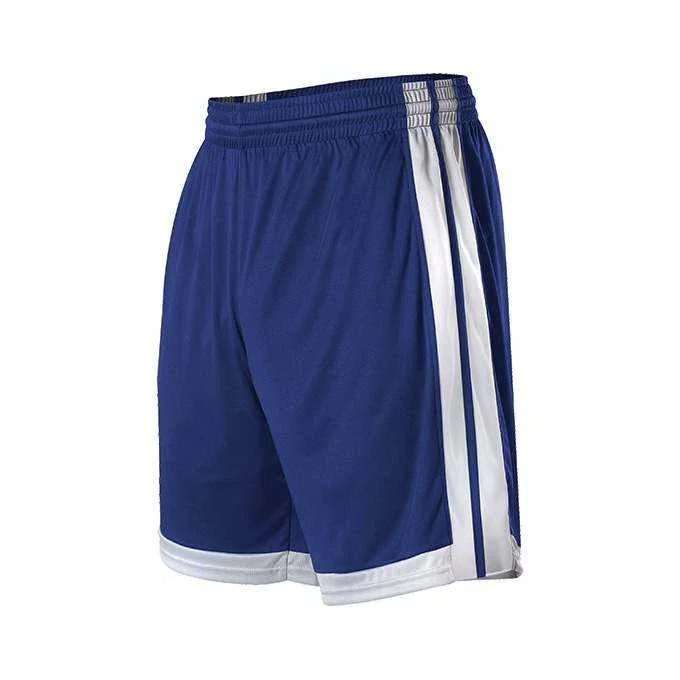 Alleson Athletic 538P Mens Single Ply Basketball Short - Navy White