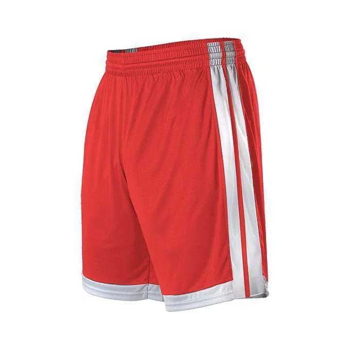 Alleson Athletic 538P Mens Single Ply Basketball Short - Red White