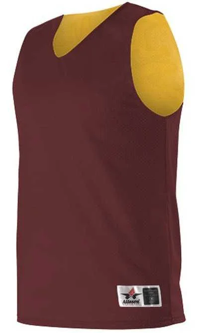 Alleson Athletic 560RY Youth Reversible Mesh Tank - Maroon Gold