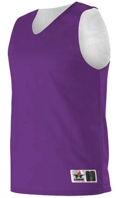 Alleson Athletic 560RY Youth Reversible Mesh Tank - Purple White