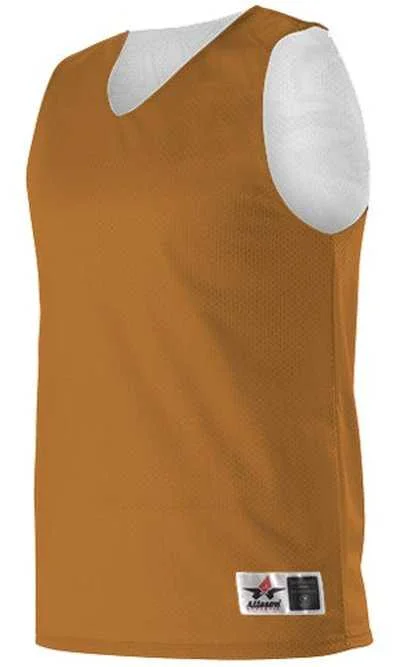 Alleson Athletic 560RY Youth Reversible Mesh Tank - Texas Orange White