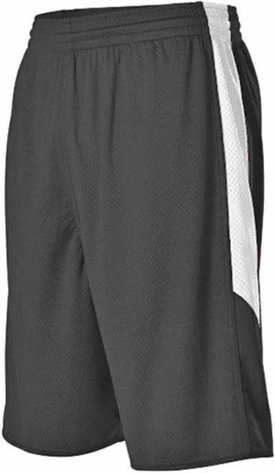 Alleson Athletic 589PSP Adult Single Ply Reversible Short - Black White