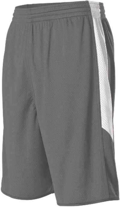 Alleson Athletic 589PSP Adult Single Ply Reversible Short - Charcoal White