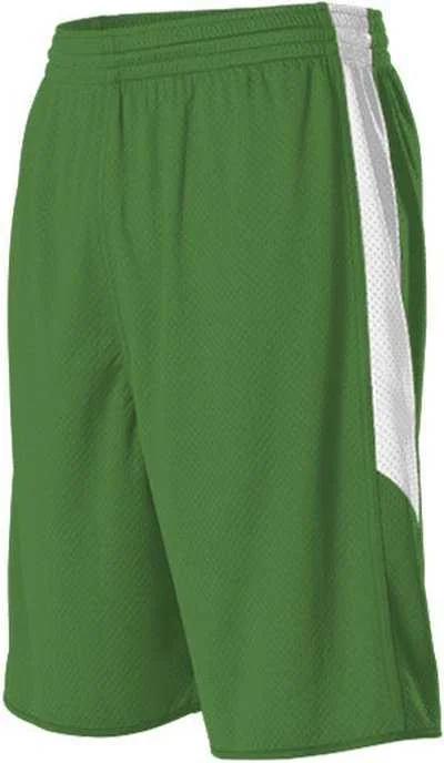 Alleson Athletic 589PSP Adult Single Ply Reversible Short - Kelly White