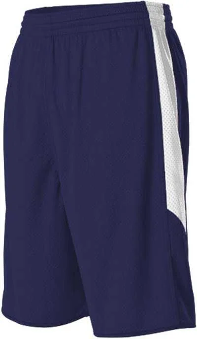 Alleson Athletic 589PSP Adult Single Ply Reversible Short - Navy White