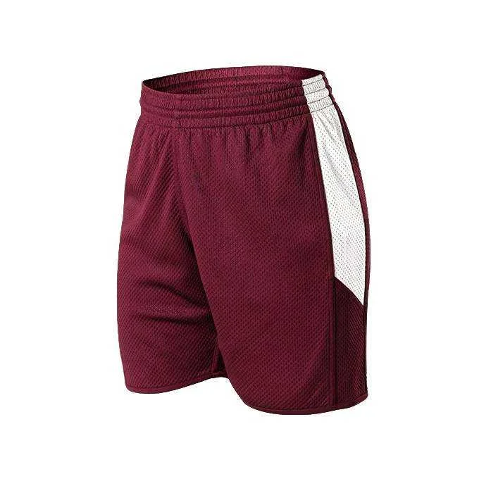 Alleson Athletic 589PSPW Womens Single Ply Reversible Short - Light Maroon White