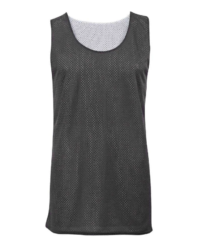 Badger Sport 2529 Youth Mesh Reversible Tank - Dark Gray White