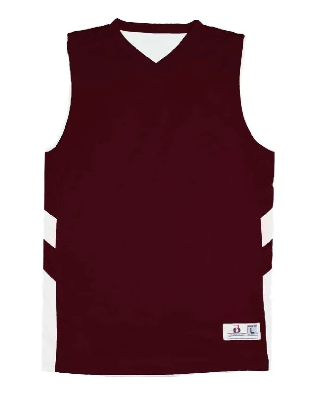 Badger Sport 2566 B-Pivot Reversable Youth Tank - Maroon White