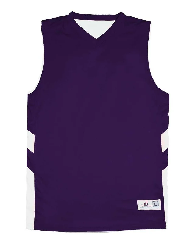 Badger Sport 2566 B-Pivot Reversable Youth Tank - Purple White