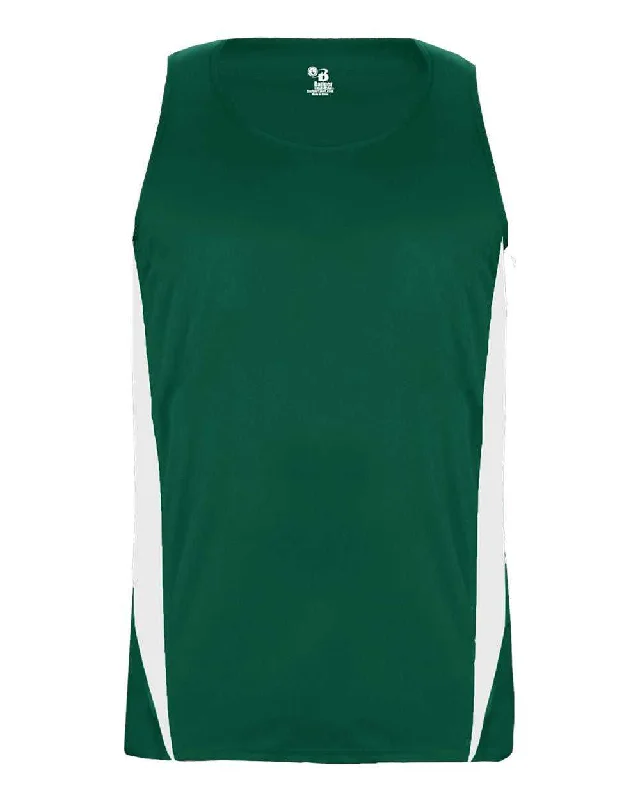 Badger Sport 2667 Stride Youth Singlet - Forest White