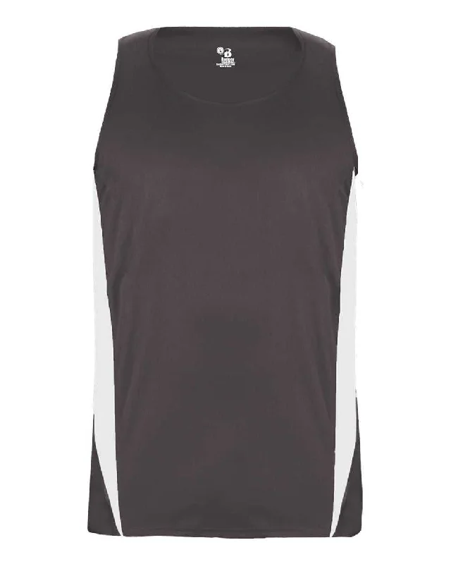 Badger Sport 2667 Stride Youth Singlet - Graphite White