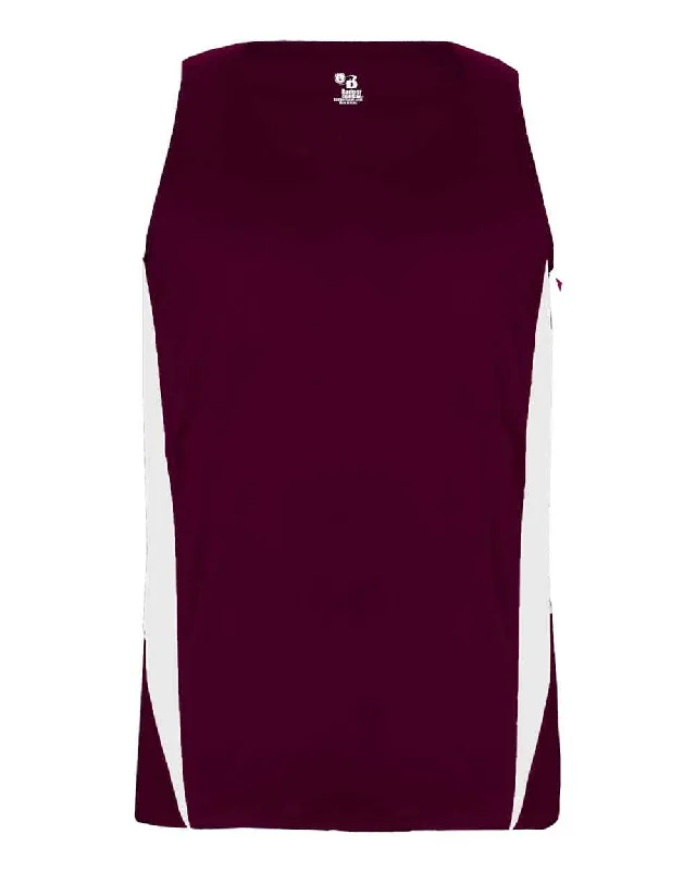 Badger Sport 2667 Stride Youth Singlet - Maroon White