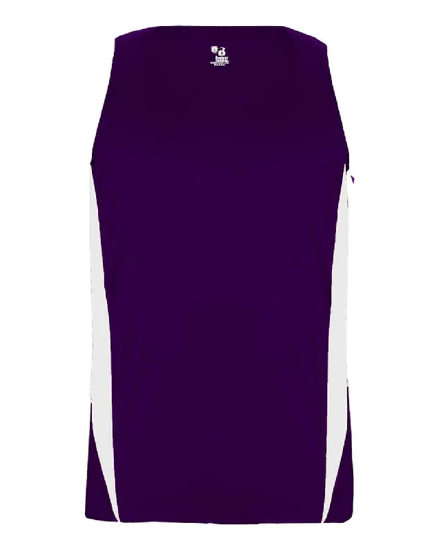 Badger Sport 2667 Stride Youth Singlet - Purple White