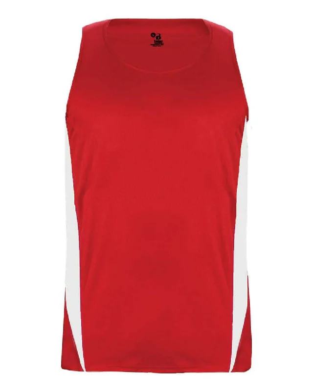 Badger Sport 2667 Stride Youth Singlet - Red White