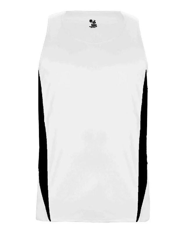 Badger Sport 2667 Stride Youth Singlet - White Black