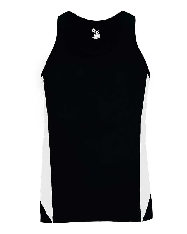 Badger Sport 8967 Stride Ladies Singlet - Black White