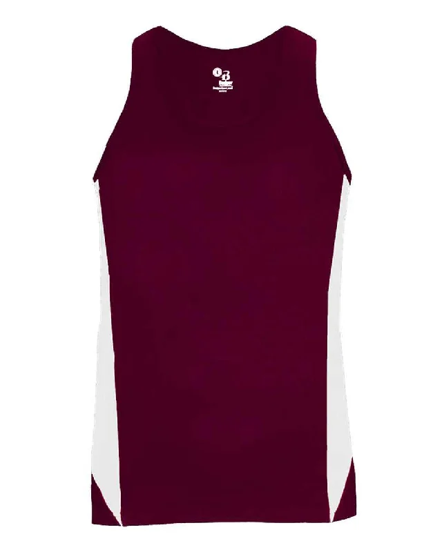 Badger Sport 8967 Stride Ladies Singlet - Maroon White