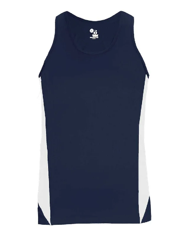 Badger Sport 8967 Stride Ladies Singlet - Navy White