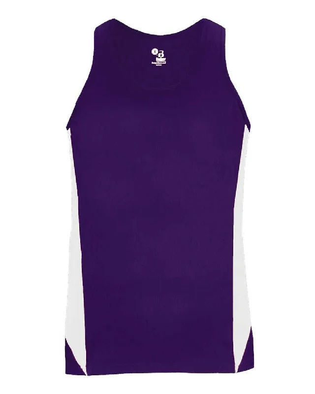 Badger Sport 8967 Stride Ladies Singlet - Purple White