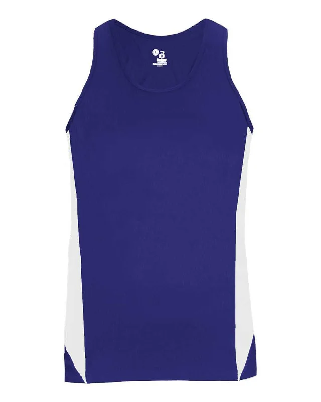 Badger Sport 8967 Stride Ladies Singlet - Royal White