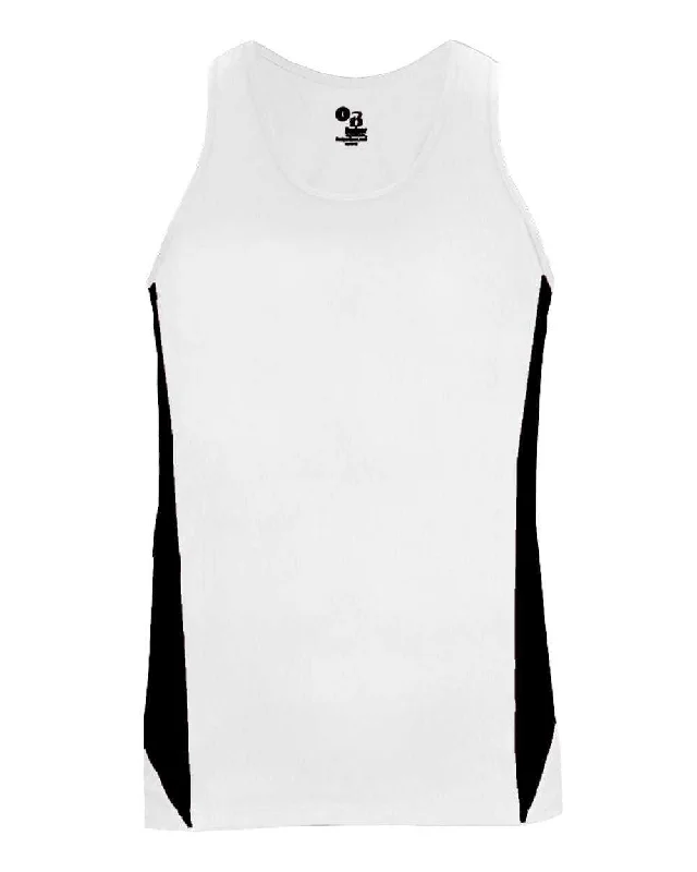 Badger Sport 8967 Stride Ladies Singlet - White Black