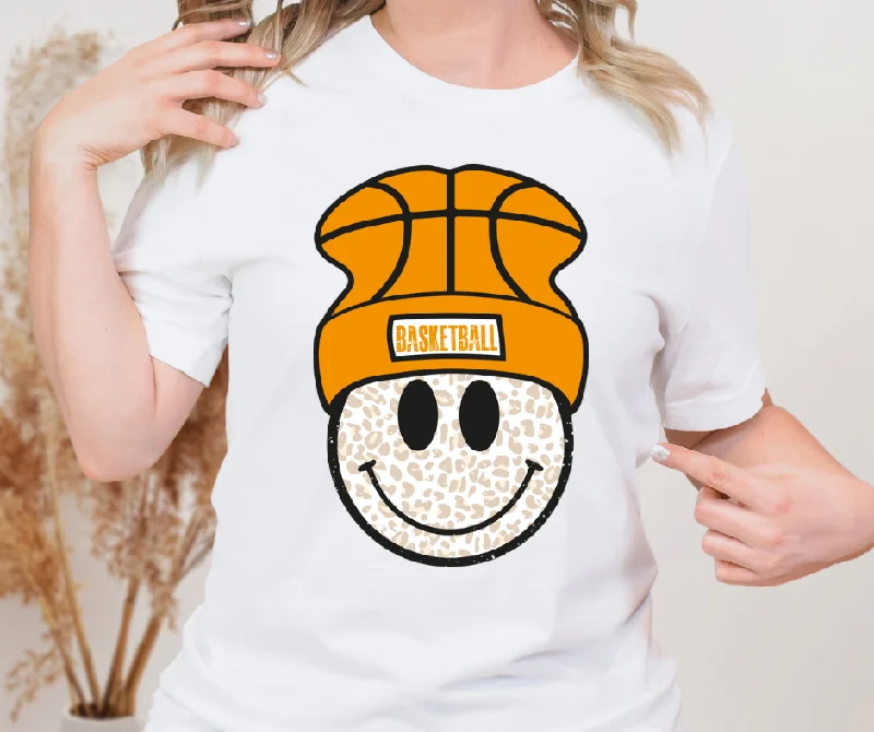 Basketball Beanie Smiley Full Color DTF Transfer