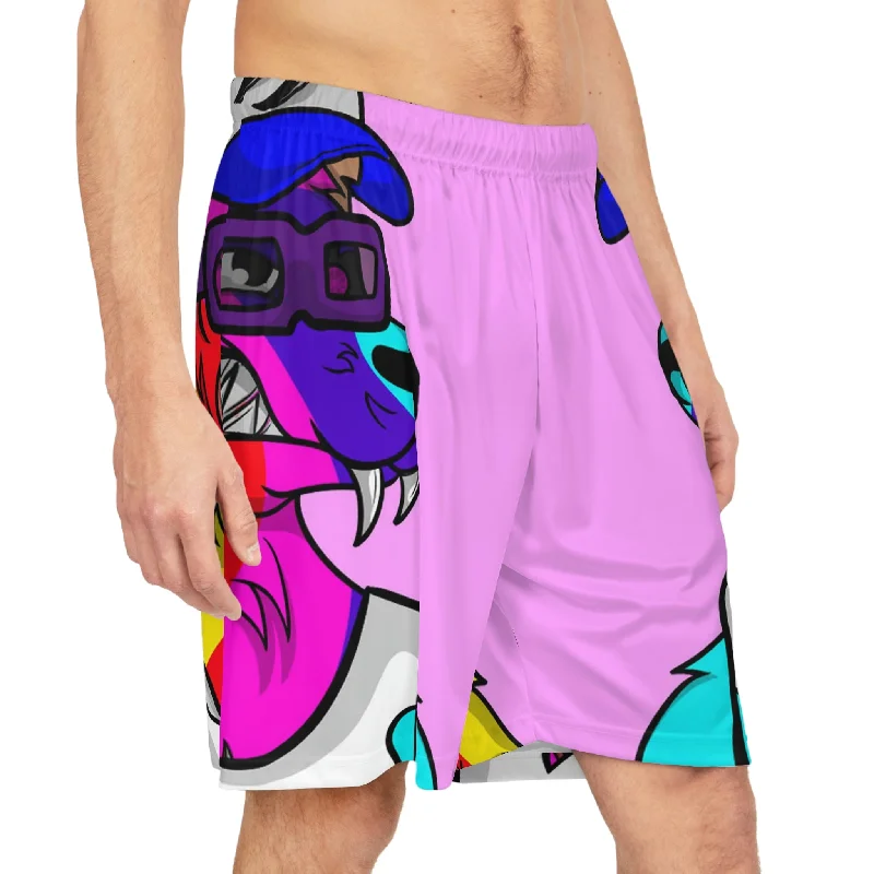 Wolve Pride Color Werewolf Cyborg Basketball Shorts