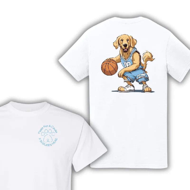 Carolina Paws for a Cause x SHB Charitable Dog T-Shirt Golden Retriever Basketball