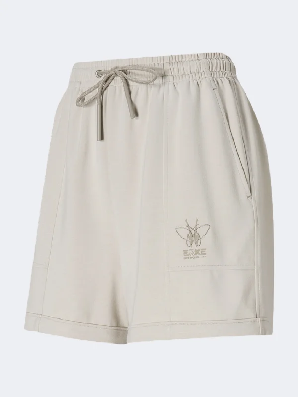 Erke Knitted Women Training Short Light Khaki