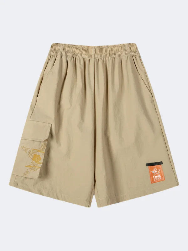 Erke Sport Kids-Boys Training Short Brown Khaki