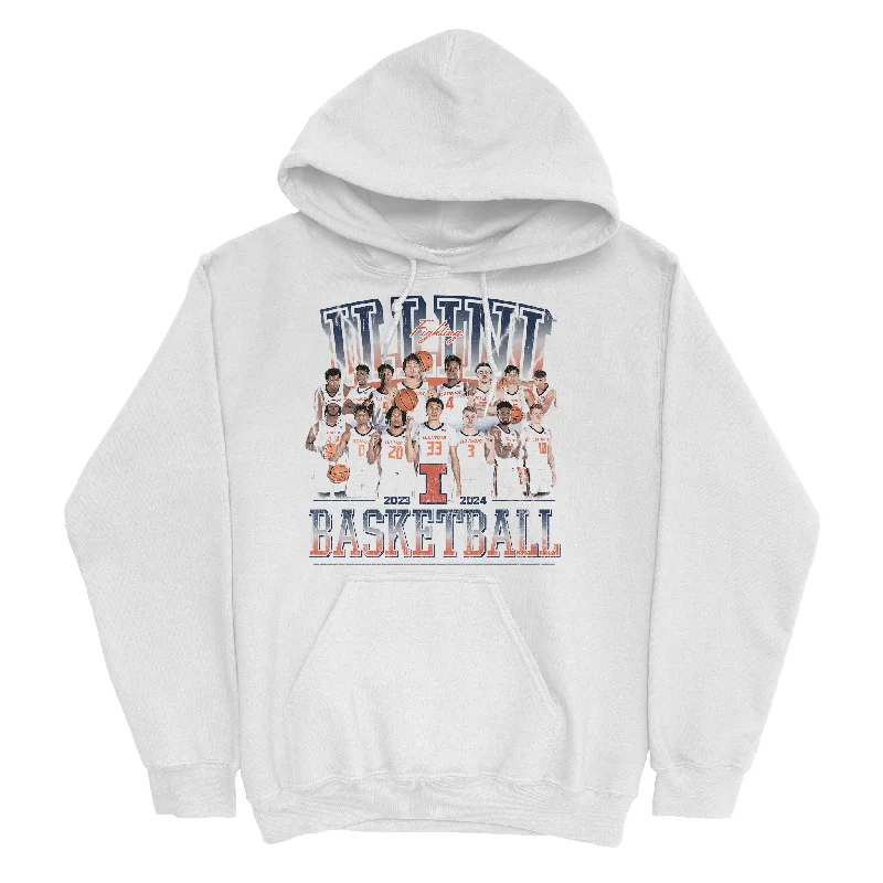 EXCLUSIVE RELEASE: Illinois Men's Basketball 23-24 Team White Hoodie