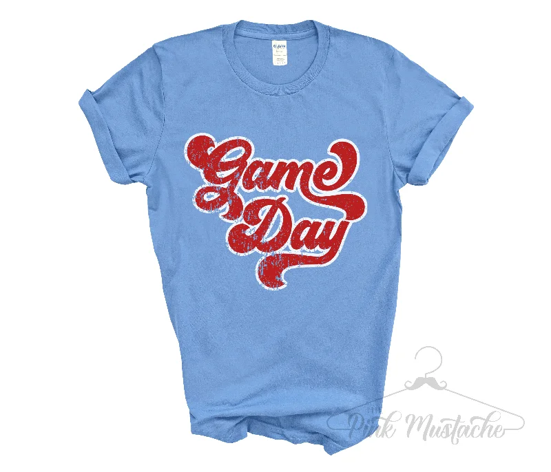 Game Day Red, White, Blue Soft Style Tee -Unisex Adult Sized Sports Shirt/ Sports Mom Tee