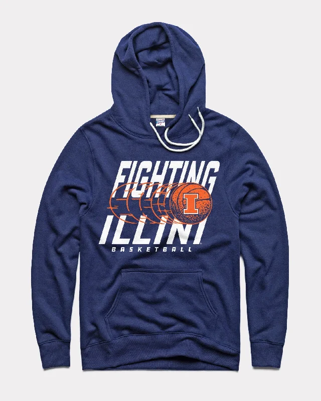 Illinois Trailing Basketball Navy Hoodie