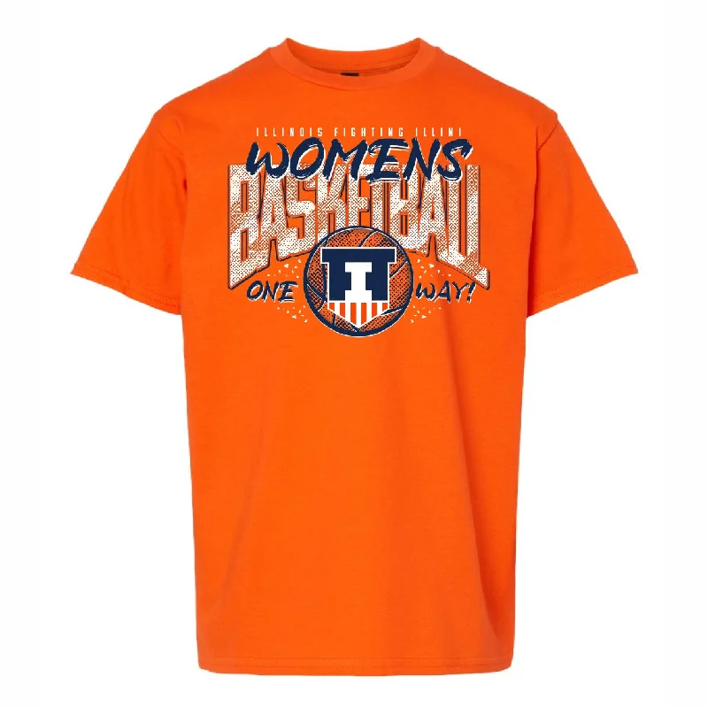 Illinois Women's Basketball Youth T-Shirt Orange "One Way"