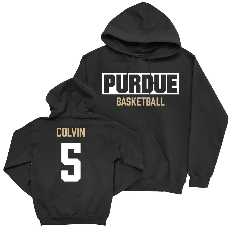 Men's Basketball Black Staple Hoodie - Myles Colvin | #5