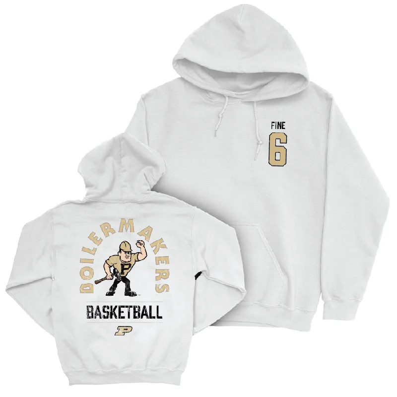 Men's Basketball White Mascot Hoodie  - Aaron Fine