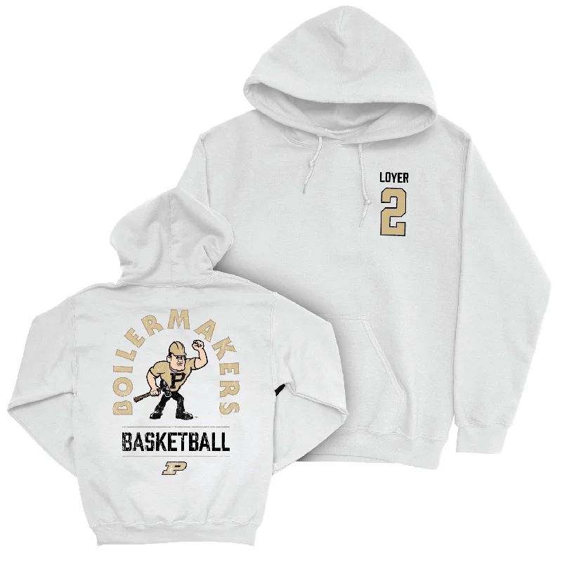 Men's Basketball White Mascot Hoodie - Fletcher Loyer | #2