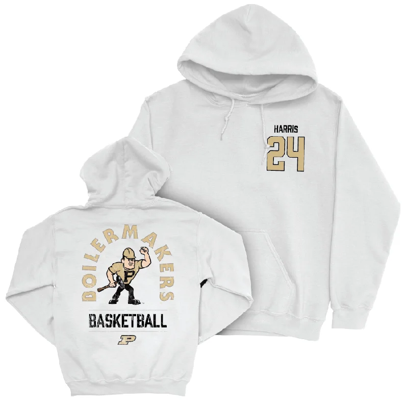 Men's Basketball White Mascot Hoodie  - Gicarri Harris