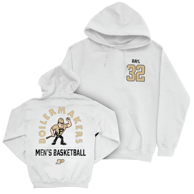 Men's Basketball White Mascot Hoodie - Jace Rayl | #32