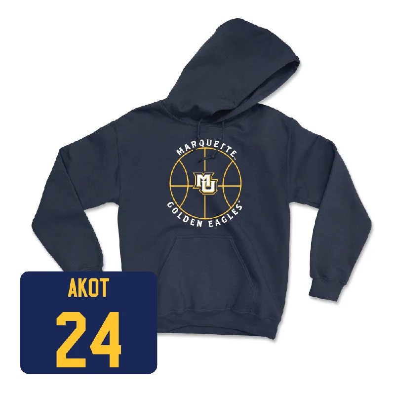 Navy Women's Basketball Hardwood Hoodie  - Ayuen Akot