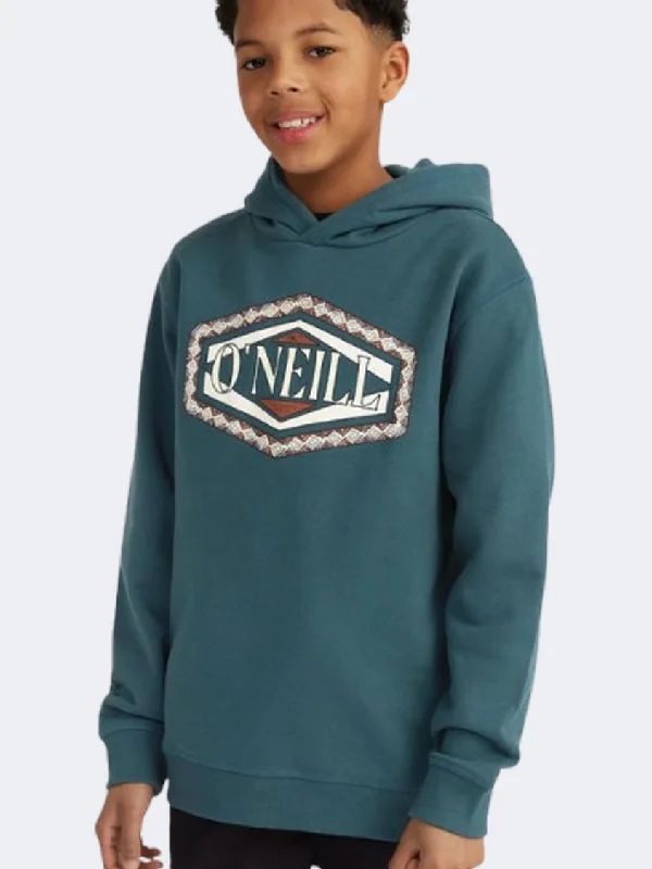 Oneill Front Print Boys Lifestyle Hoody Alma Steel